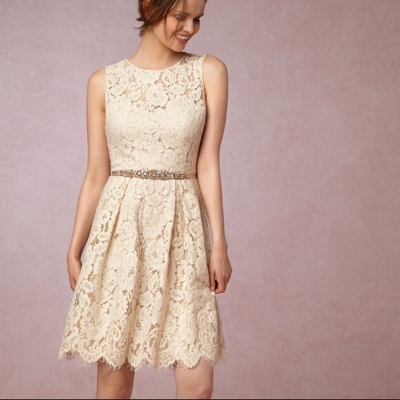 BHLDN Hitherto Kinsley Fit and flare lace scalloped dress - Picture 5 of 6